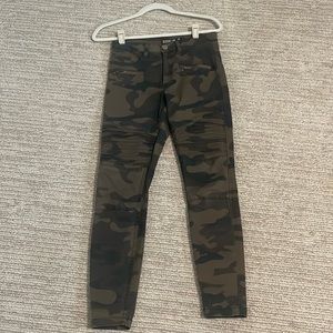 Camouflage straight leg jeans